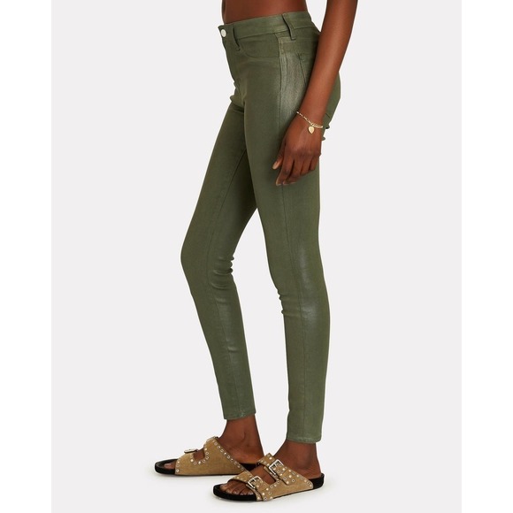 L'agence Women's Hunter Green Coated High Rise Skinny Jeans Size 25 NWOT - Picture 7 of 16